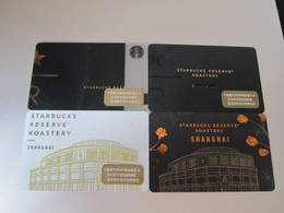 China Starbucks Gift Card,2017/2018 Shanghai Starbucks Reserve, Four Different Cards,used - Gift Cards