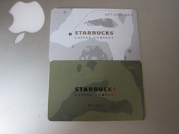 China Starbucks Gift Card, 2021 Starbucks Coffee Company,two Different Cards, Used - Gift Cards