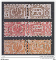 REGNO:  1927/32  PACCHI  POSTALI  -  3  VAL. US. -  SASS. 24 + 26 + 28 - Colis-postaux