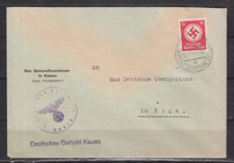 II.WK Ostland  " Der Generalkommissar In Kauen " L1 Deutsches Gericht Kauen Mit 1x D 172a Kauen 1944 - Ocupación 1938 – 45