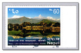 Nepal 2015 Mountain Mountains Berge Fewa Lake Machhapuchhare Pokhara - Used With Gum - Nepal