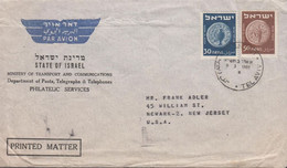 1951. ISRAEL. Ancient Coins. 50 + 30 Pr On PAR AVION Cover To USA Cancelled TEL AVIV 9 3 1951... (Michel 51+) - JF433315 - Other & Unclassified