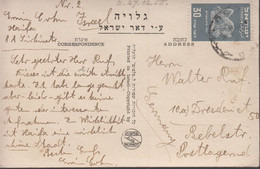 1950. ISRAEL. Birds 30 Pr. AIR MAIL On Postcard (HAIFA View From The Carmel) To Germany Postla... (Michel 34) - JF433335 - Sonstige & Ohne Zuordnung