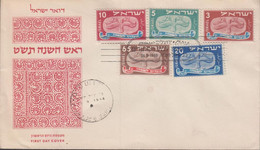 1949. ISRAEL. First New Year Complete Set On FDC  Cancelled First Day Of Issue 26 9 1949 JE... (Michel 10-14) - JF433342 - Andere & Zonder Classificatie