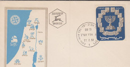 1952. ISRAEL. Menorah Stamp 1000 Pr. On FDC Cancelled First Day Of Issue 27 2 52 TEL AVIV-YAFO... (Michel 66) - JF433354 - Unclassified