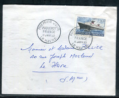 Oblitération FDC Du Paquebot France Sur Enveloppe En 1962 Pour Le Havre - O 13 - Correo Marítimo