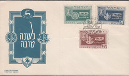 1949. ISRAEL. Second New Year Complete Set On FDC Cancelled First Day Of Issue HAIFA 20. 9.... (Michel 19-21) - JF433358 - Other & Unclassified