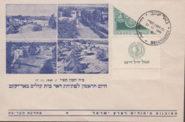 1949. ISRAEL. Second New Year 10 Pr. With Tab BISECTED On Cover Cancelled 17 11 1949 ... (Michel 20 Bisected) - JF433363 - Unclassified