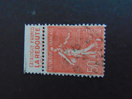 Très Beau N°. 78 Oblitéré (numérotation Dallay) Avec Bande Publicitaire La Redoute - Used Stamps