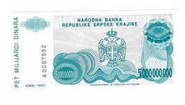 Croatia   Krajina 5 Milliard Dinara 1993   R27  Unc - Croatia