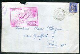 Cachet De La 1ère Liaison Aérienne De Nuit Pau /Paris Sur Enveloppe De Bayonne Pour Paris En 1939 - O 24 - 1927-1959 Covers & Documents