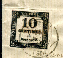 Taxe Carré 10ct De Pertuis Sur Lettre Avec Texte En 1862 - O 27 - 1859-1959 Brieven & Documenten