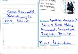 BRD Amtliche Ganzsachen-Postkarte P 157  WSt "Goethe-Schiller-Denkmal, Weimar" 100 (Pf), MWSt. 5.11.1997 KAARST - Postkarten - Gebraucht