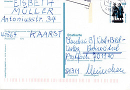 BRD Amtliche Ganzsachen-Postkarte P 157  WSt "Goethe-Schiller-Denkmal, Weimar" 100 (Pf), MWSt. 5.11.1997 KAARST - Postkarten - Gebraucht