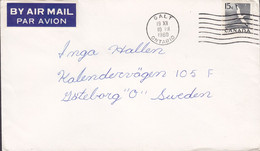 Canada AIR MAIL PAR AVION Label GALT Ontario 1960 Cover Lettre GOTHENBURG Sweden Bird Vogel Oiseau - Lettres & Documents