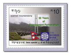 Nepal 2013 (2013/1) 50th Anniversary Of World Bank Partnership Hängebrücke Suspension Bridge - Karnali Bridge - MNH ** - Nepal