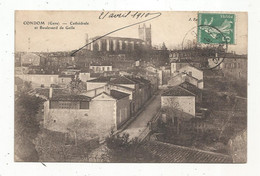 Cp, 32,  CONDOM,  Cathédrale Et Boulevard De GELLE,  Voyagée - Condom
