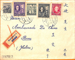 99872 - SLOVAKIA -  POSTAL HISTORY - Censored REGISTERED COVER To ITALY 1941 - CHINA! - Covers & Documents