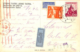 99874 - SLOVAKIA - POSTAL HISTORY - AIRMAIL POSTCARD To Germany 1942 - Covers & Documents