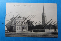 St Gérard. Grand-Place Et Eglise. Fraiport Hotelier Magasin De Quinqailleries. (ecurie Pour Chevals)1921 - Mettet