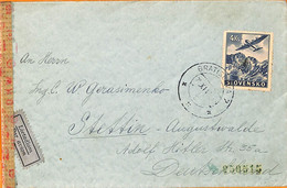 99878 - SLOVAKIA -  POSTAL HISTORY - CENSORED  COVER To Stettin POLAND Germany - Lettres & Documents