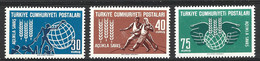 TURQUIE. N°1647-9 De 1963. Campagne Mondiale Contre La Faim. - Against Starve