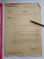 1944 WWII GERMANY DEUTSCHLAND LADUNG BILL CHARGE LETTER Beelitz Testament COURT OFFICE GERMAN DOCUMENT STAMP EAGLE WW2 - Letras De Cambio