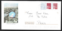 Additional Stationery Stamp Letter With Seine River Bridges Paris City Paris. Eutelsat Balloon André Citroen Eiffel Towe - Bridges