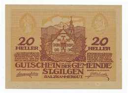 AUSTRIA - 20 Heller (St. Gilgen) 1920. UNC (A040) - Austria