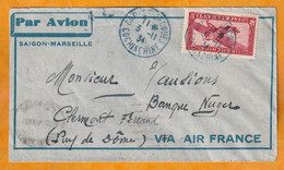 1934 - Enveloppe Par Avion Air France Timbrée à  36 C De Cap Saint Jacques Vers Clermont Ferrand - Cad Transit  Arrivée - Aéreo