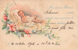 CPA Faire Part De Naissance - Famille Delacour - 1910 - Fantaisie Bébé - Ambulant - Baby's