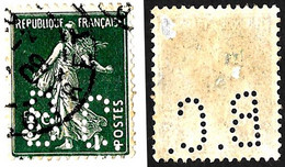 Timbre Semeuse Perforé BC - Used Stamps