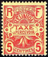 Réunion - N° Taxe  6 * Emblème 5c  Rouge Sur Jaune - Timbres-taxe