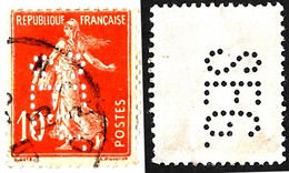 Timbre Semeuse Perforé SEG Seneclauze Oran - Used Stamps