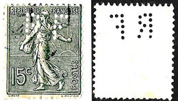 Perforé, Perfin, Timbre Semeuse Lignée Perforé RF 29-5 Revillon Frères Indice8 - Used Stamps