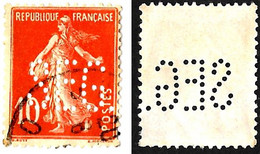 Perforé, Perfin, Timbre Semeuse Perforé SEG Séneclauze Oran Indice 7. - Used Stamps