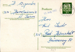 BRD Amtliche Ganzsachen-Postkarte P 67 WSt. "Albrecht Dürer" 10(Pf) Olivgrün, TSt. 10.8.62 HARRIEHAUSEN - Postkarten - Gebraucht