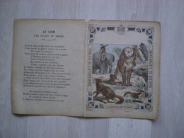 Très Ancien Protège Cahier Série "Les Fables De La Fontaine" - Le Lion S'en Allant En Guerre - Book Covers
