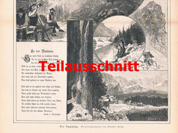 D101 2358 Theodor Grätz Zugspitze Eibsee Knorrhütte Großbild 1889 !! - Other & Unclassified