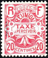 Réunion - N° Taxe  9 * Emblème 20c  Rose - Timbres-taxe