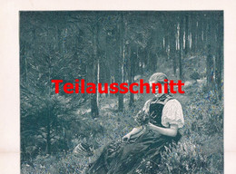 D101 2370 Wilhelm Hasemann Blumen Blumenmädchen Schwarzwald Großbild 1896 !! - Other & Unclassified
