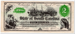 SOUTH CAROLINA,RAIL ROAD COMPANY,2 DOLLARS,1872,P.S3322,XF,REPRINT - Sri Lanka