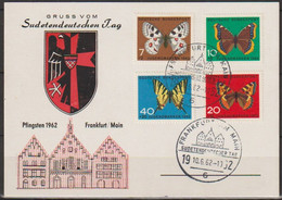 Bund 1962 MiNr.376-379 Schmetterlinge Sudetendeutscher Tag Frankfurt 1962 SoSt.( D 635 )  Günstiger Versand - Cartas