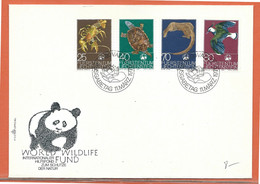 W.W.F. LIECHTENSTEIN LETTRE FDC TORTUE... DE 1976 - Lettres & Documents