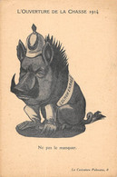 CPA POLOGNE ILLUSTRATEUR SATIRIQUE LA CARICATURE POLONAISE OUVERTURE DE LA CHASSE 1914 SANGLIER - Poland