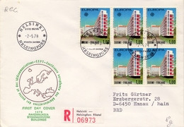 1978 , FINLANDIA , HELSINKI - HANAU , YV. 788 BL/4 + 1 , EUROPA , ARQUITECTURA , SANATORIO DE PAIMIO - Cartas & Documentos