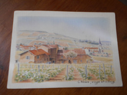 69 Chenas Vigne Et Village Aquarelle Jack Augagneur  Neuve TBE Randonnée Beaujolaise - Chenas