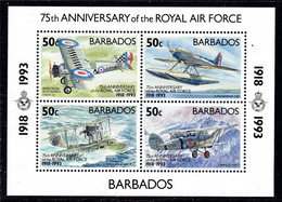 BARBADOS - 1993 RAF ROYAL AIR FORCE ANNIVERSARY MS FINE MNH ** SG MS995 - Barbados (1966-...)