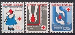 Indonesië / Indonesia 1981 Nr 1040/1042 Postfris/MNH Rode Kruis, Red Cross, Croix Roufe, Rotes Kreuz - Indonesia