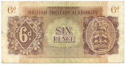 6 PENCE OCCUPAZIONE INGLESE IN ITALIA BRITISH MIL. AUTHORITY 1943 BB/BB+ - Ocupación Aliados Segunda Guerra Mundial